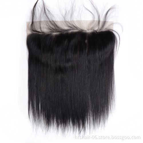 remy brazilian human hair bundles with lace frontals 13*4  real virgin cuticle aligned hair natural black 100% human weaving